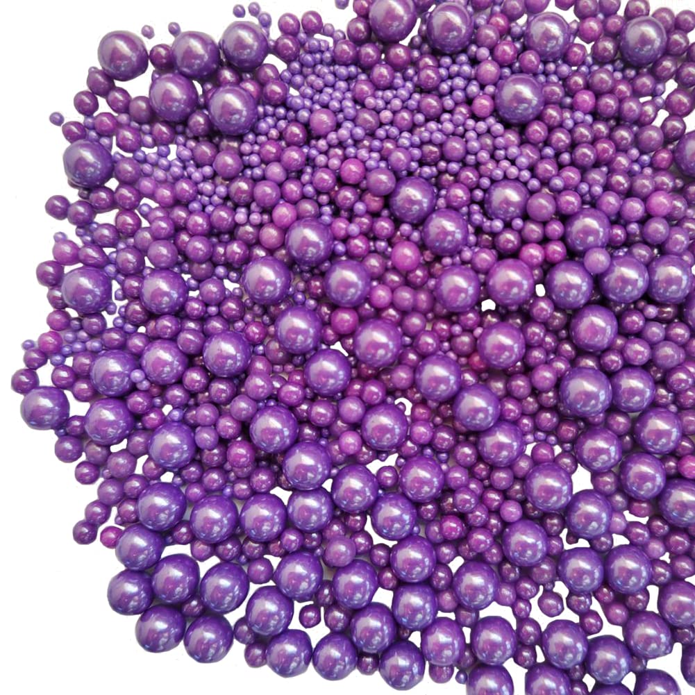 Edible Pearl Sugar Sprinkles Purple Candy Mixing Size Baking Edible Cake Decorations Cupcake Toppers Cookie Decorating Celebrati