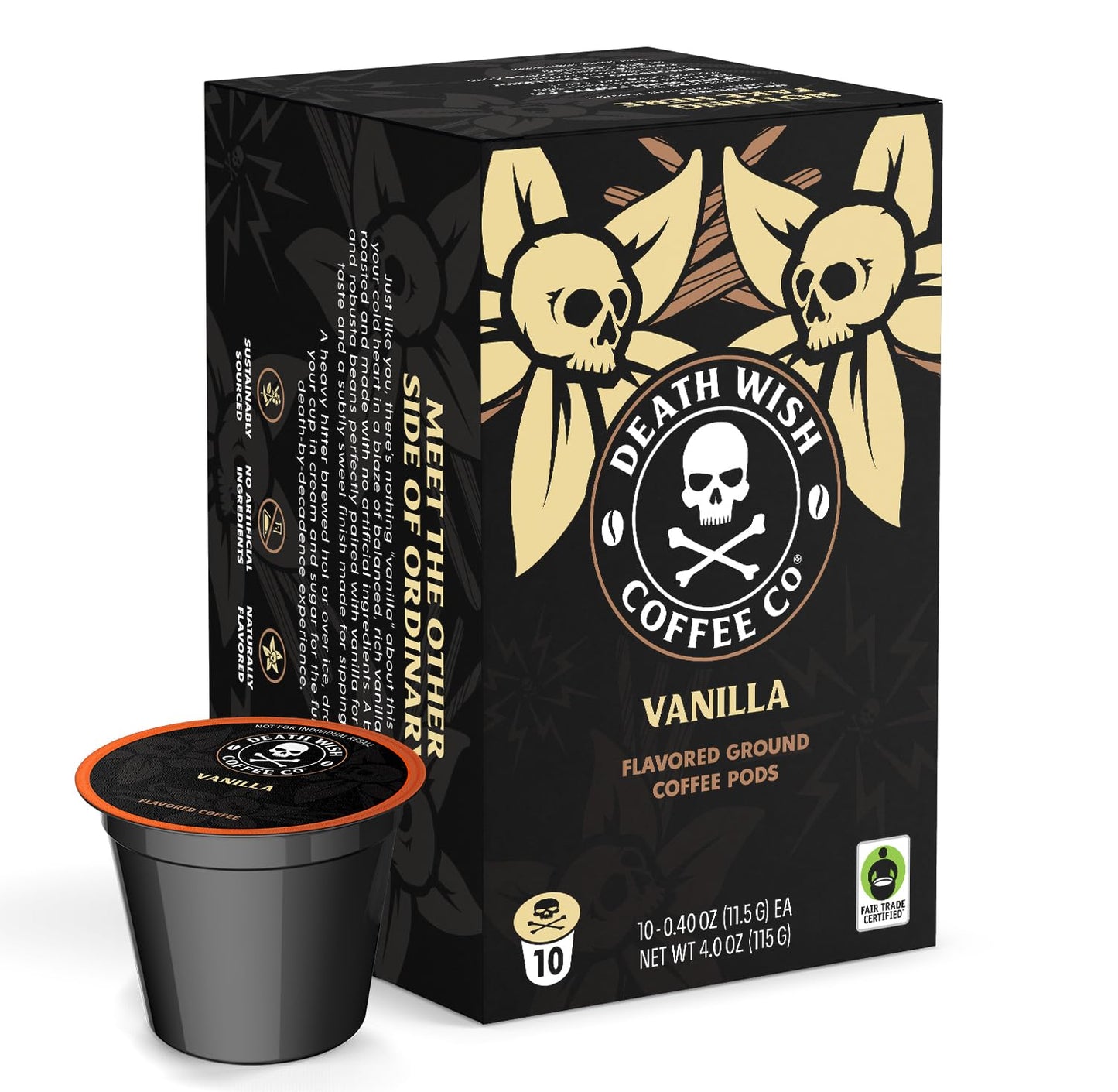 Death Wish Coffee Co. Single Serve Coffee Pods - Vanilla Coffee Pods (10 Count)