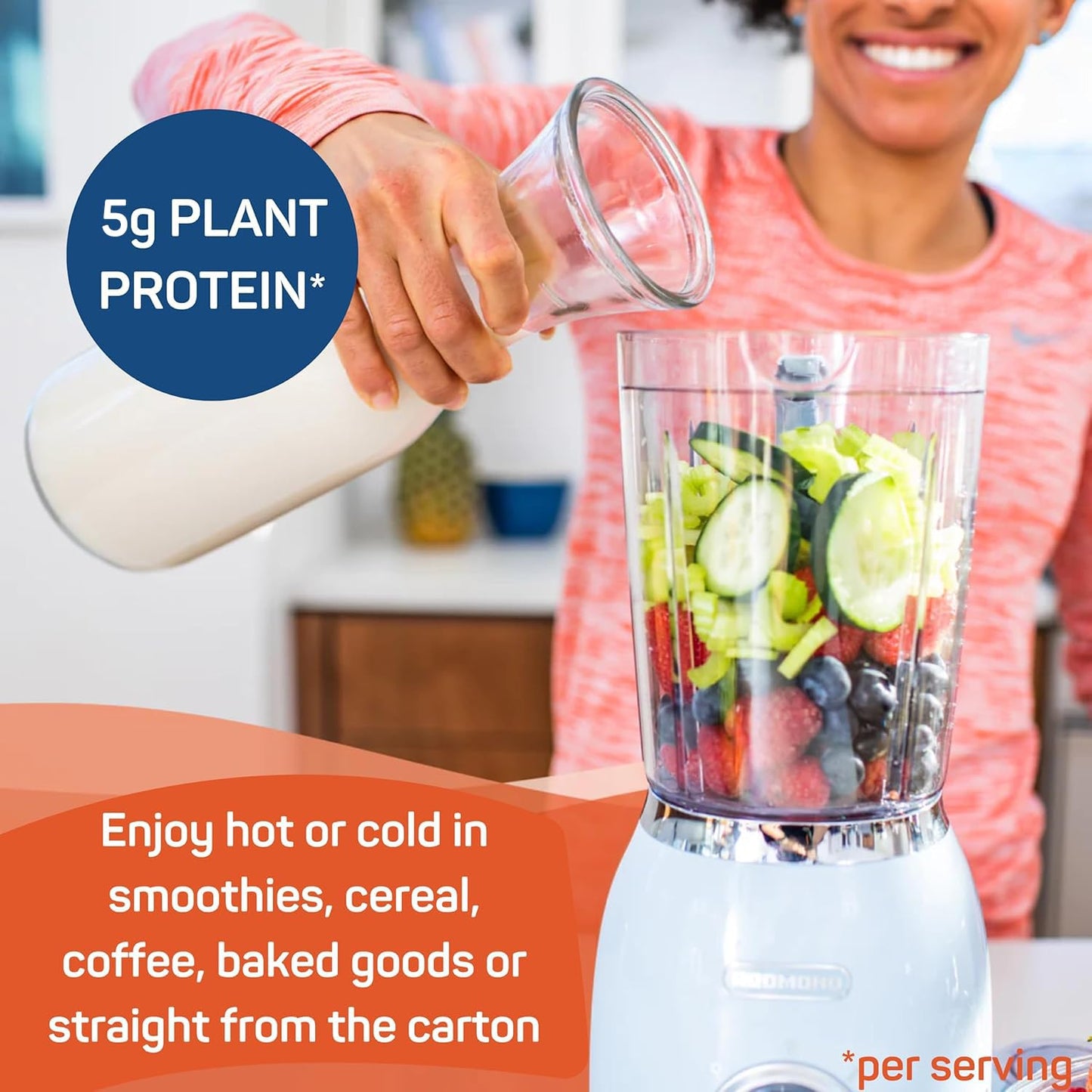 Good Karma Vanilla Flaxmilk +Protein, 32 Ounce (Pack of 6), 5g Plant Protein + 1200mg Omega-3 Per Serving, Plant-Based Non-Dairy