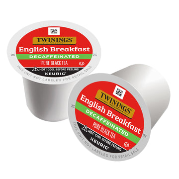 Twinings Decaf English Breakfast Tea K-Cup Pods For Keurig, Naturally Decaffeinated Black Tea, Smooth, Flavourful, Robust, 56 Co