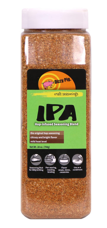 Dizzy Pig IPA Hop-Infused Seasoning Rub Blend (Quart Shaker) - Seasons Around 120lbs of Food - Hand Made in the USA - MSG Free, 