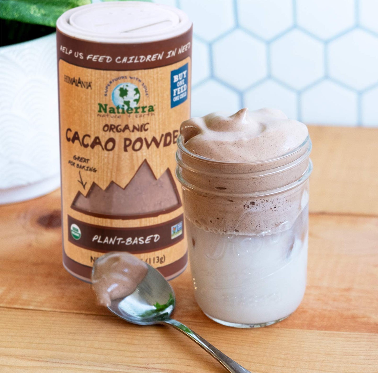 Natierra Himalania Organic Cacao Powder Shaker | Non-Gmo & Vegan | 4 Ounce