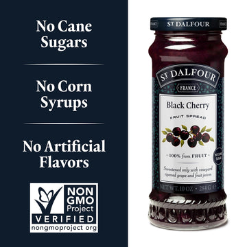 St. Dalfour Black Cherry Fruit Spread - 10oz - 100% from Fruit  No Artificial Ingredients  Non-GMO  No Cane Sugars  All Natural  Made in France