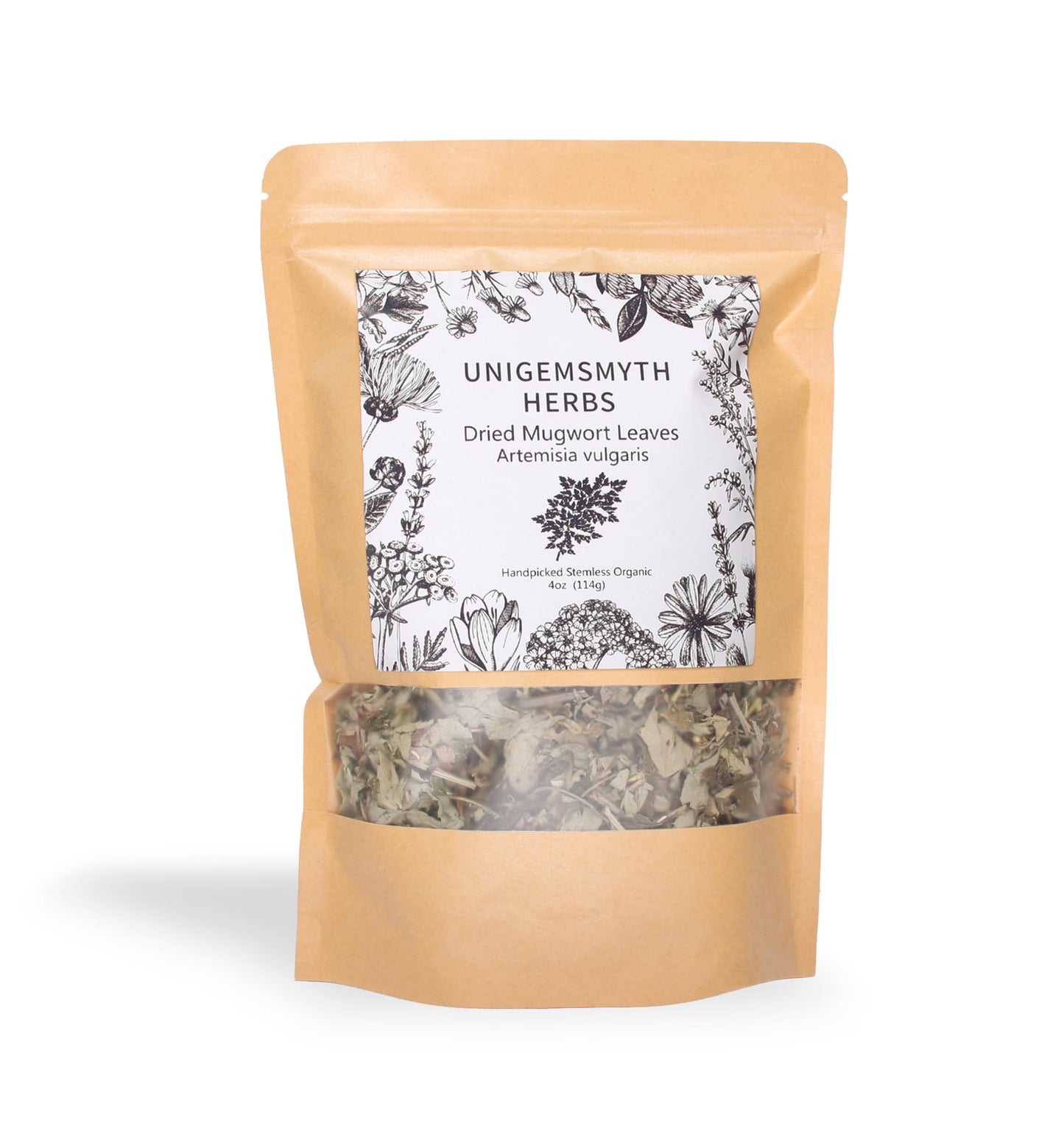 Unigemsmyth Ripple Stream Mugwort Herb Pure Leaves Fine Picked Bulk Nil Stem  Stalk  Artemisia Vulgaris Chemical Free - 4 Ounce