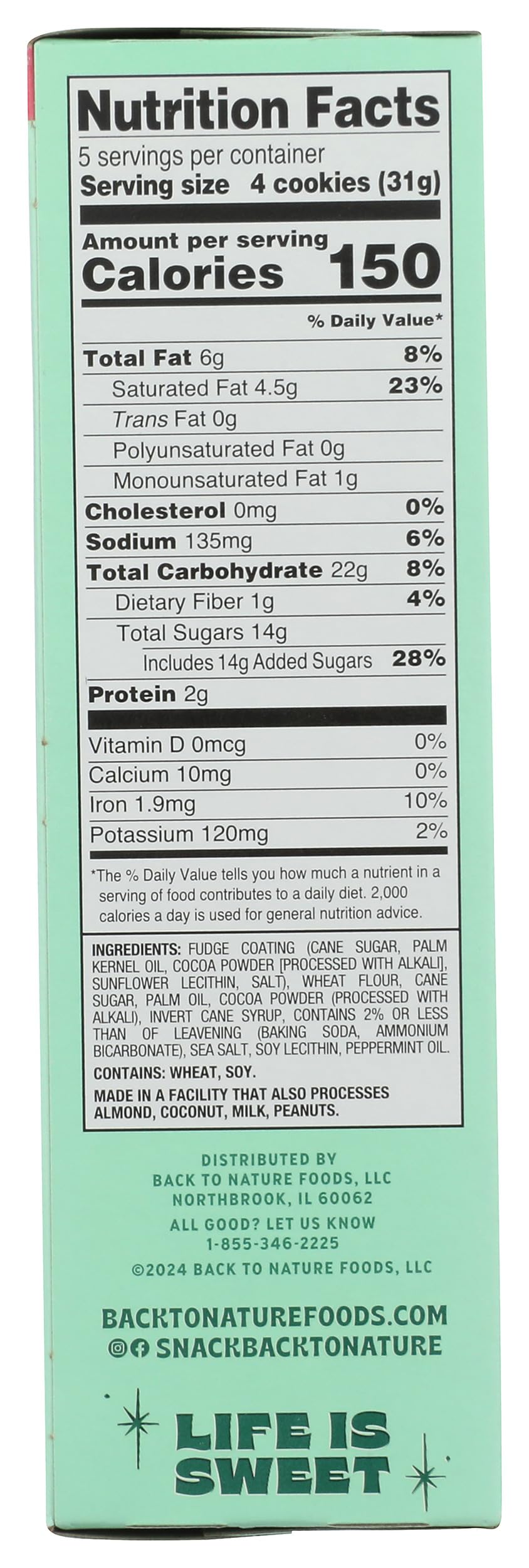 BACK TO NATURE Fudge Mint Cookies, 5.5 OZ