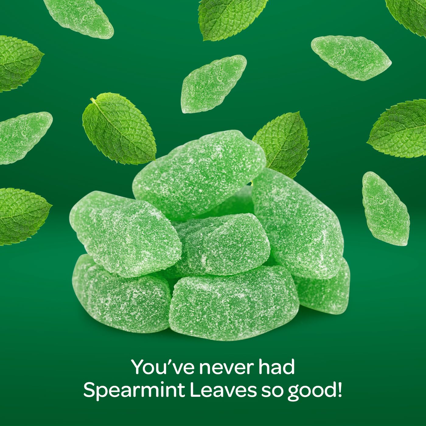 Spearmint Leaves - 2 Pound Bulk Pack - Jelly Candy