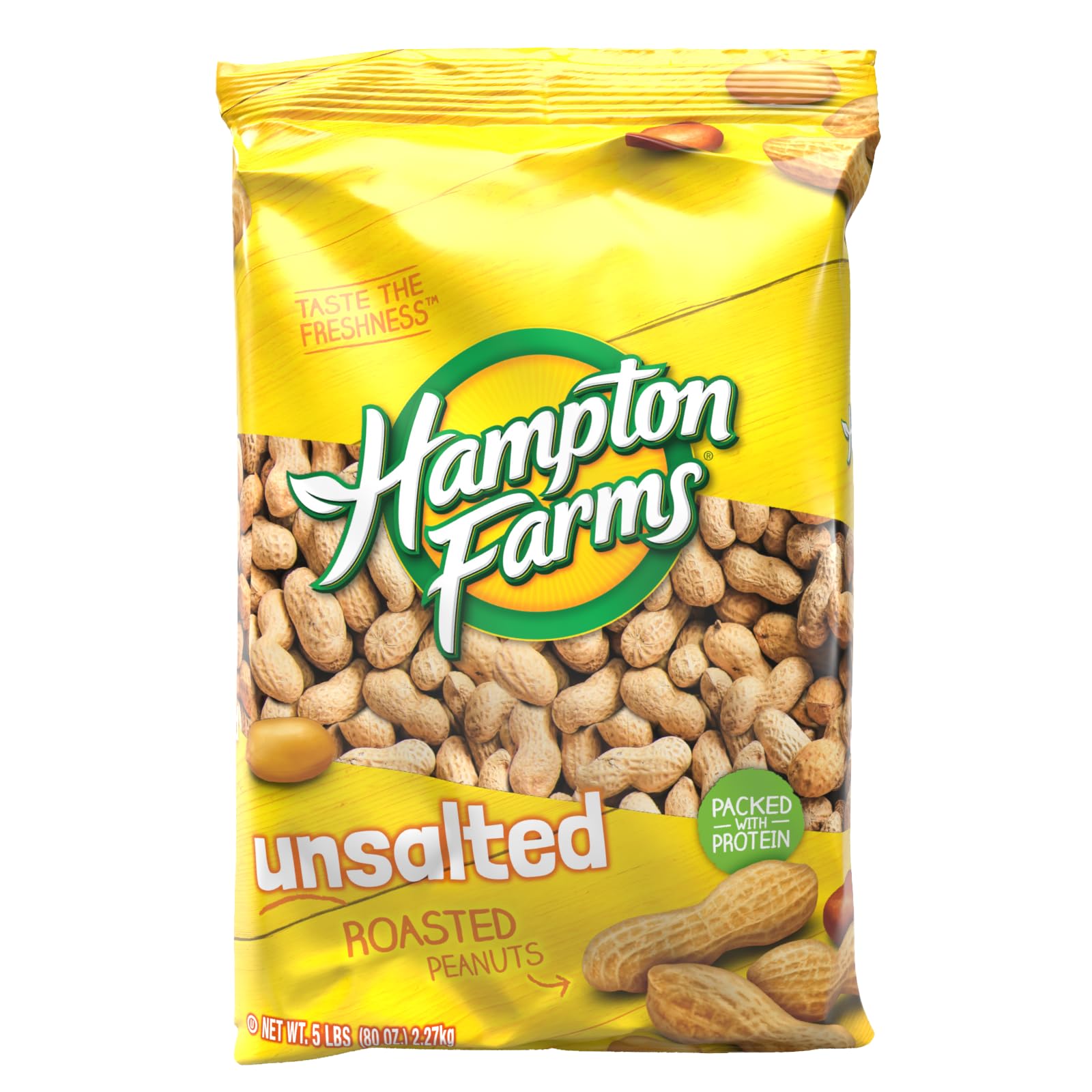 Hampton Farms Fancy Roasted In-Shell Unsalted Peanuts, 5 lb Bag