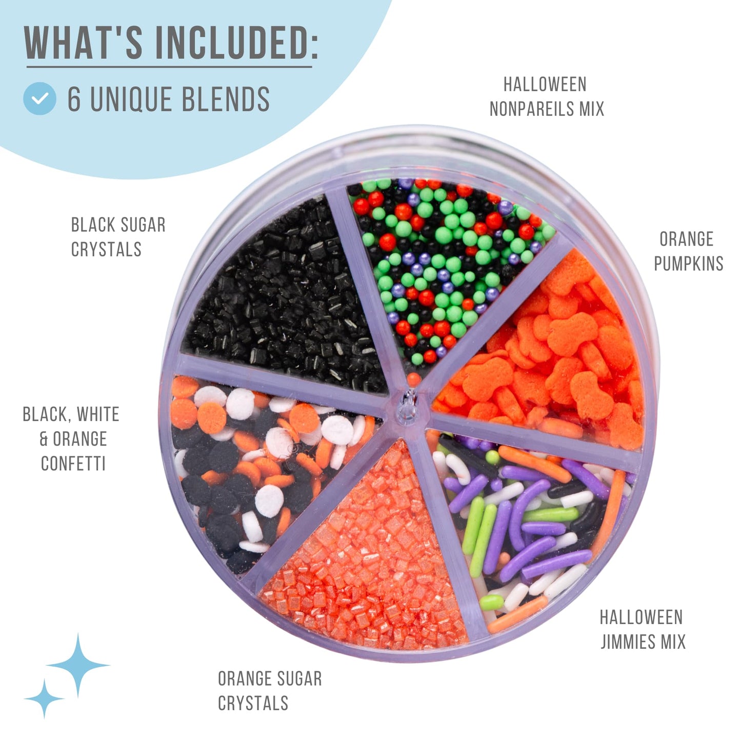 Sweets Indeed Halloween Sprinkles Mix, Edible Jimmies, 6.45 oz, Perfect for Cake Decorations and Baking