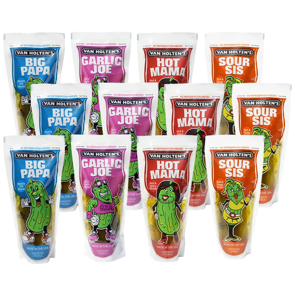 Van Holtens Pickles - Charismatic Characters Pickle-In-A-Pouch Sampler - 12 Pack
