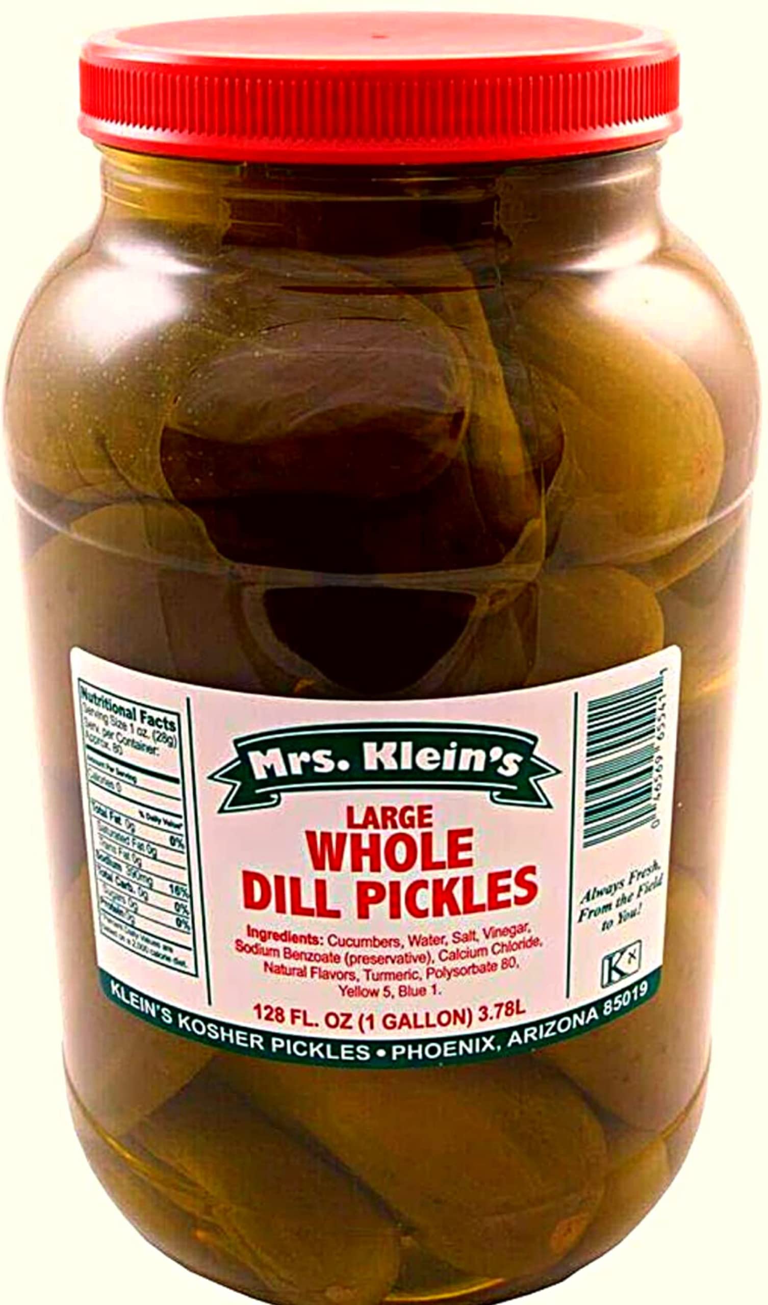 Large Whole Kosher Dill Pickles  1 Gallon  128 Oz  Big Pickles In Pickle Juice Brine  The Perfect Sandwich Pickle
