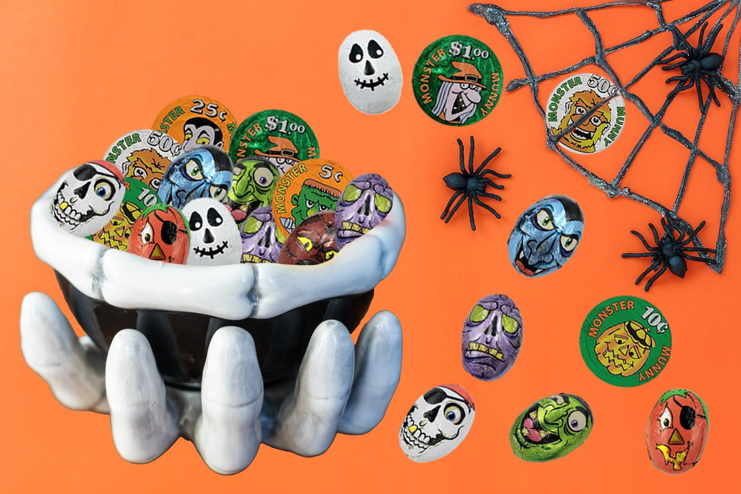 Fruidles Halloween Tricky Treat Master Bag, Trick-Or-Treat Party Bag Fillers, Individually Wrapped in Multi-color Design Foils,