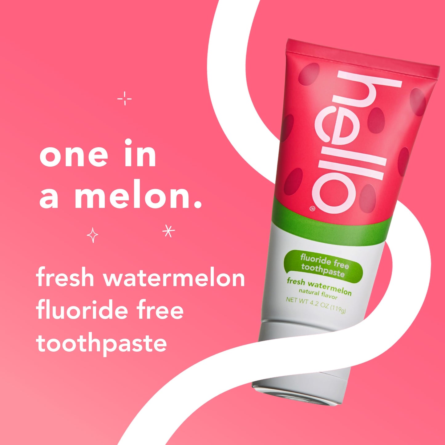 Hello Natural Watermelon Flavor Baby & Kids Fluoride Free Toothpaste, Vegan, Sls Free, Gluten Free, Safe To Swallow For Baby And