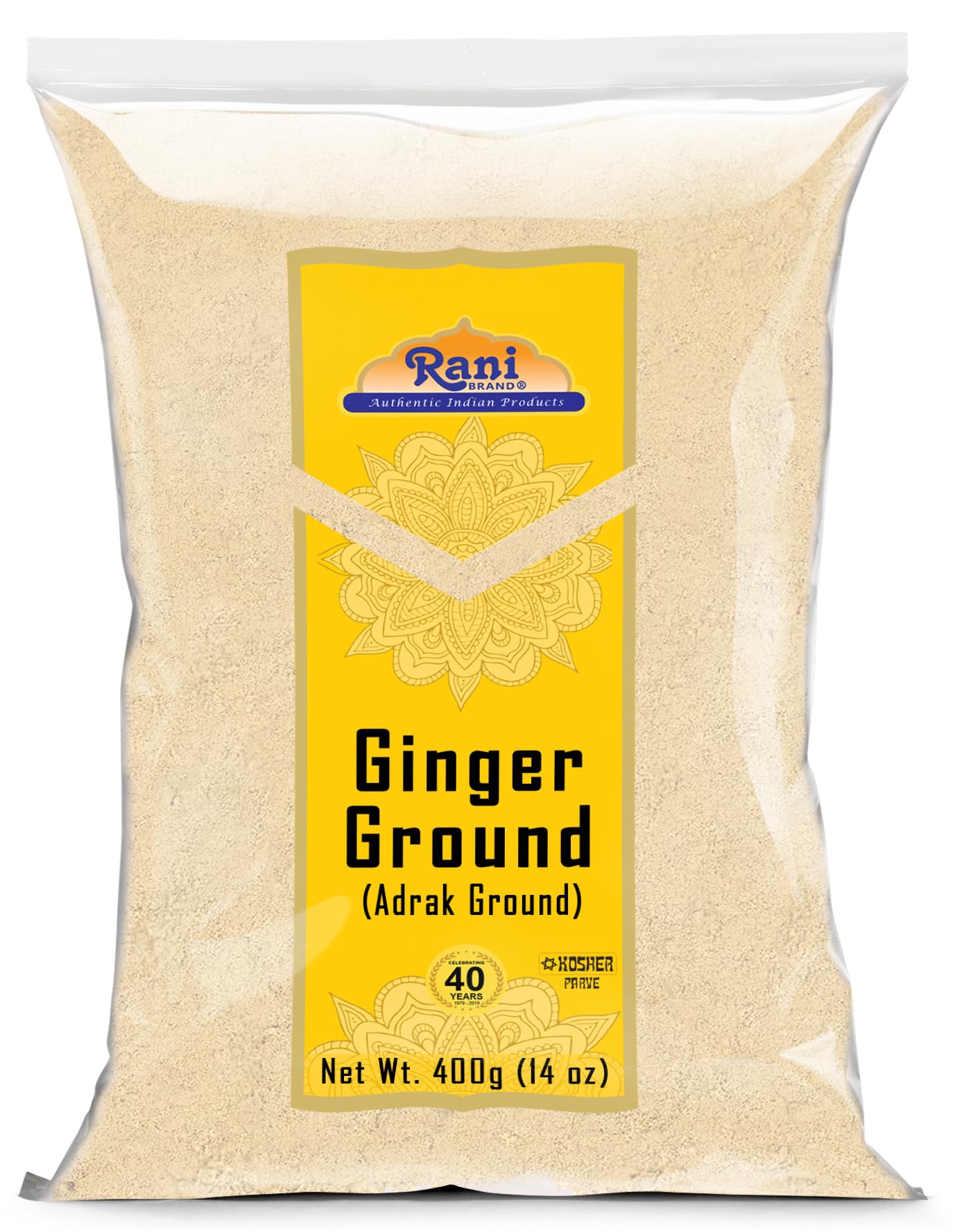 Rani Ginger (Adarak) Powder Ground, Spice 14oz (400g) ~ All Natural | Vegan | Gluten Friendly | NON-GMO | Kosher | Indian Origin