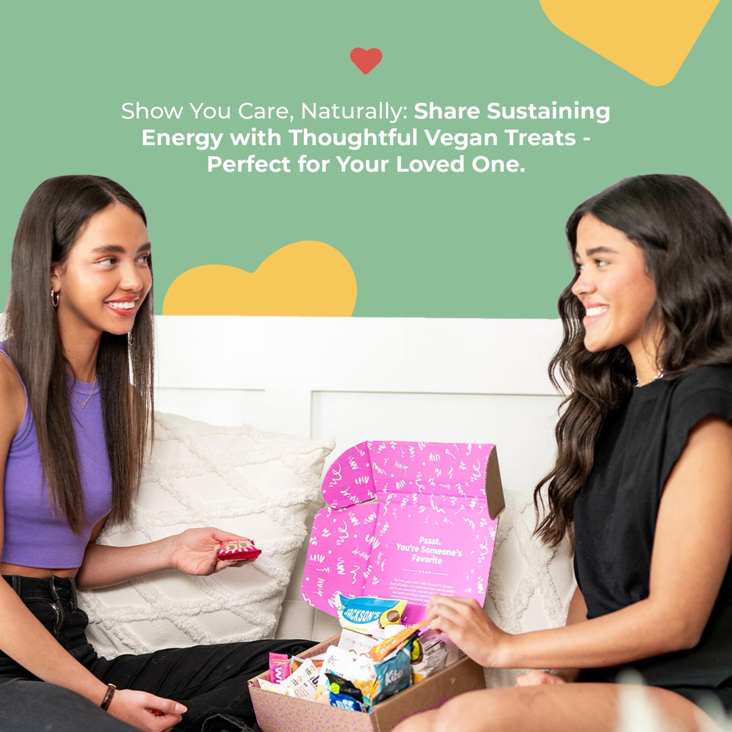 Vegan High Protein Snack Box - Assorted Vegan Protein Snacks For Healthy On-The-Go - Delicious High Protein Vegan Snack Box - Pe
