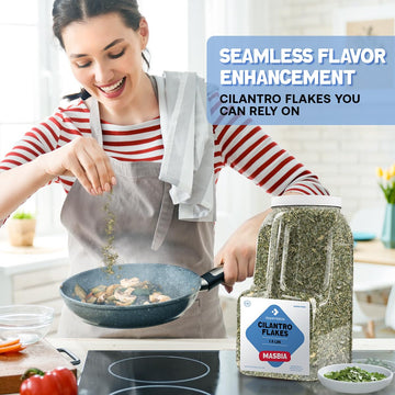 Dependable Food Cilantro Flakes - 1.5 Lb. Resealable Bulk Jug, Natural 100% Dried Cilantro Seasoning, Additive-Free, Non-Gmo, Sa