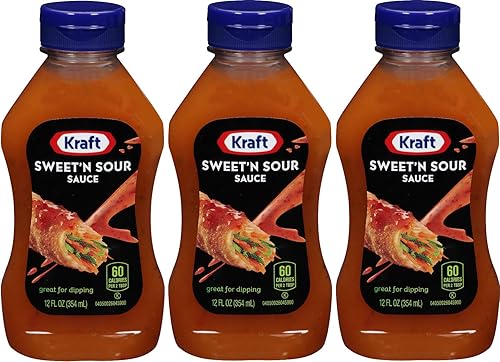 Kraft Sweet & Sour Sauce, 12oz Squeeze Bottle, Pack of 3 - Perfect for Dipping and Cooking