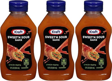 Kraft Sweet & Sour Sauce, 12oz Squeeze Bottle, Pack of 3 - Perfect for Dipping and Cooking