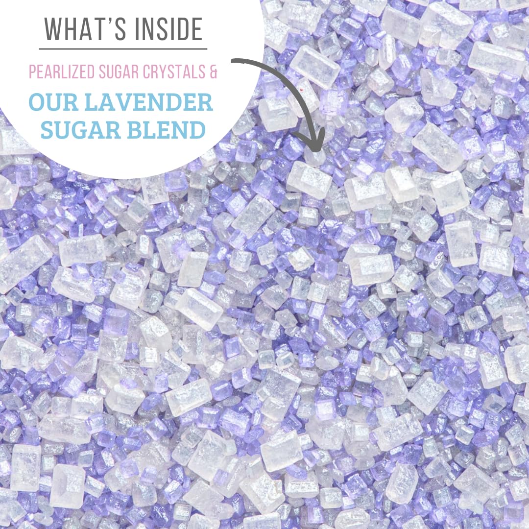 Sweets Indeed Edible Sprinkle Sugar Mix, Lavender, 5.11 oz - Perfect for Cake Decorations, Baking, Ice Cream, Cookies, Cupcakes