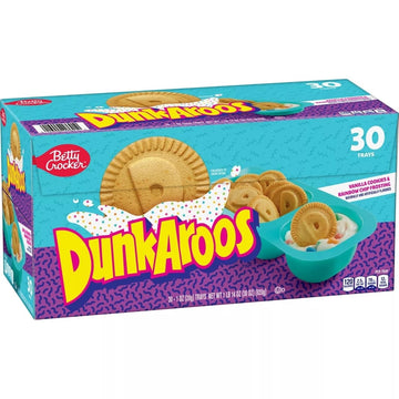 Dunkaroos Vanilla Cookies and Vanilla Frosting with Rainbow Sprinkles by Betty Crocker (30 count) 2 lb box
