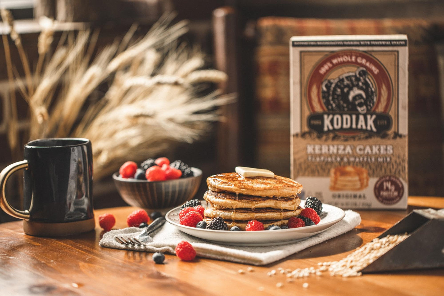 Kodiak Kernza Power Cakes, Pancake & Waffle Mix, Original, High Protein,100% Whole Grains (Pack of 6)