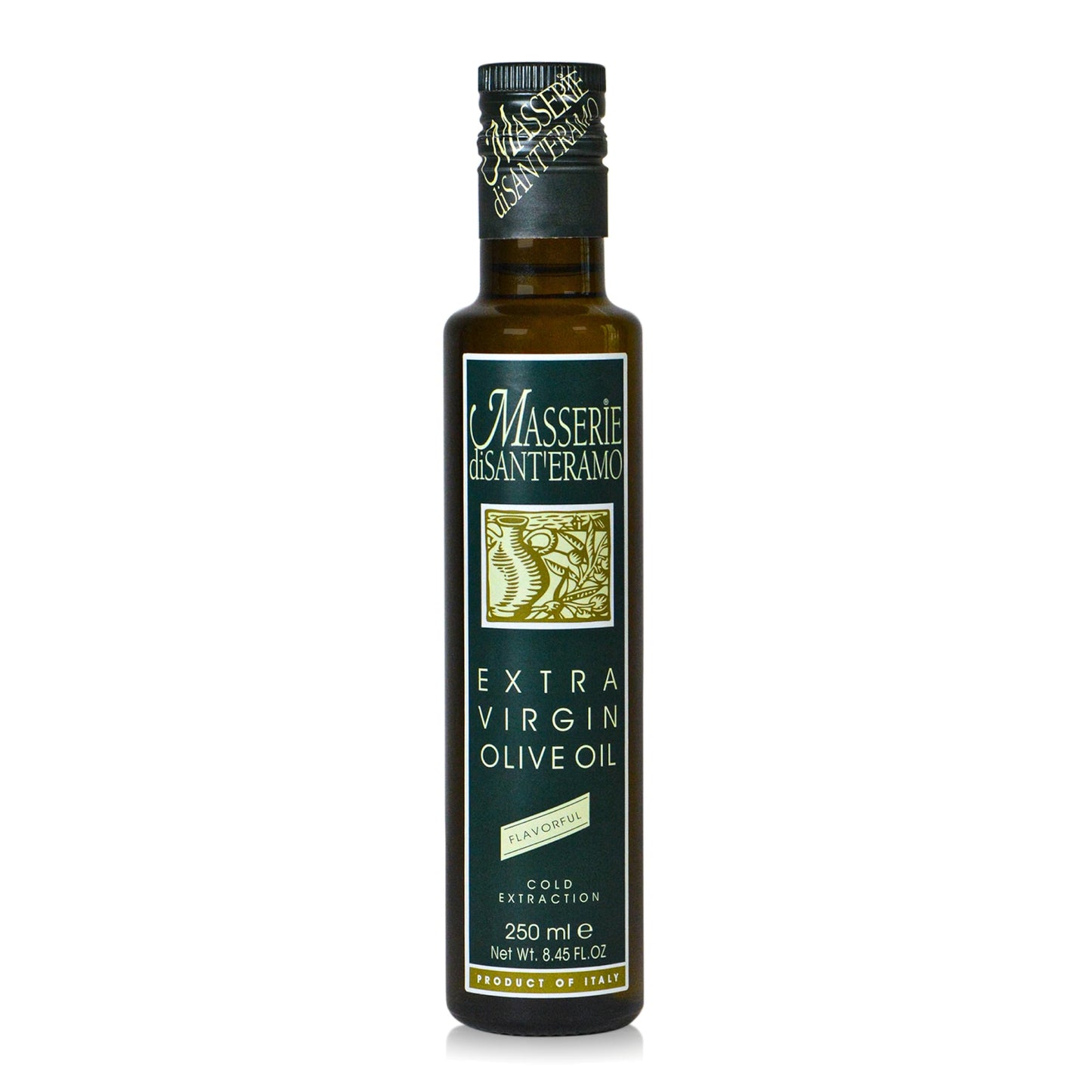 Flavorful Italian Extra Virgin Olive Oil Cold Pressed - Robust Olive Oil For Cooking And Frying, Imported From Italy - Masserie