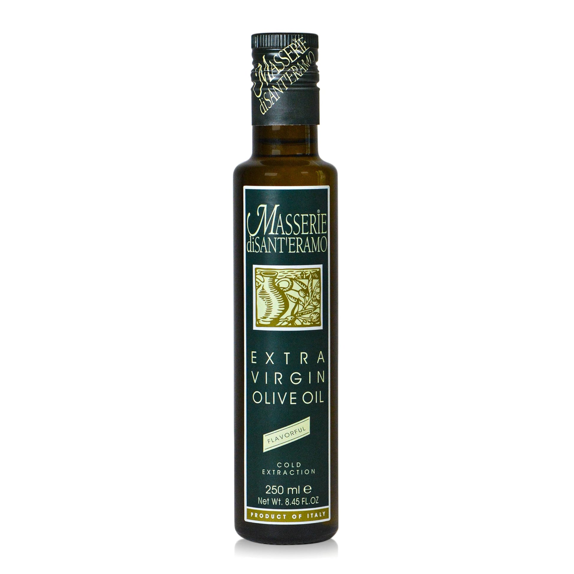 Flavorful Italian Extra Virgin Olive Oil Cold Pressed - Robust Olive Oil For Cooking And Frying, Imported From Italy - Masserie