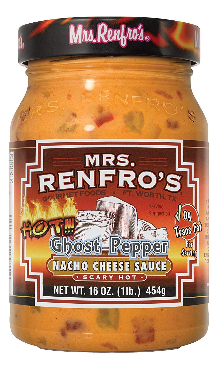 Mrs. Renfros Ghost Pepper Nacho Cheese Dip - Gluten Free (16-oz. jars, 1-pack)