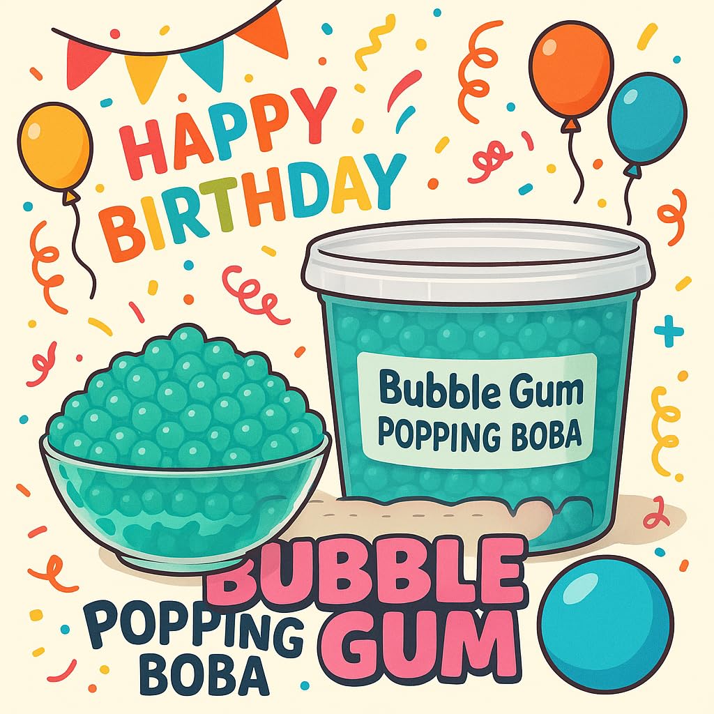 Bubblegum Popping Tapioca Busting Pearls - (7 Lbs) Yogurt Smoothie Fun Party Toppings Bubble Tea