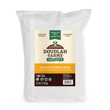 Organic Yellow Cornmeal 25 Lb Fine Grind - Non-Gmo  Gluten-Free  Sugar-Free  Farmed From Regenerative Soil  Vegan  Grown In Usa  For Baking Cornbread  Muffins  Pancakes  And More By Doudlah Farms