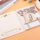 LOVENJOY Wooden Wedding Cake Topper Couple with Cats, 5.9x6.8 Inches, Beige, Model ZBTX-179-2C