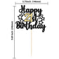 Gyufise 1Pc Happy 21St Birthday Cake Topper Black Gold Glitter Cheers To 21 Years Birthday Cake Pick 21 Fabulous Cake Decoration