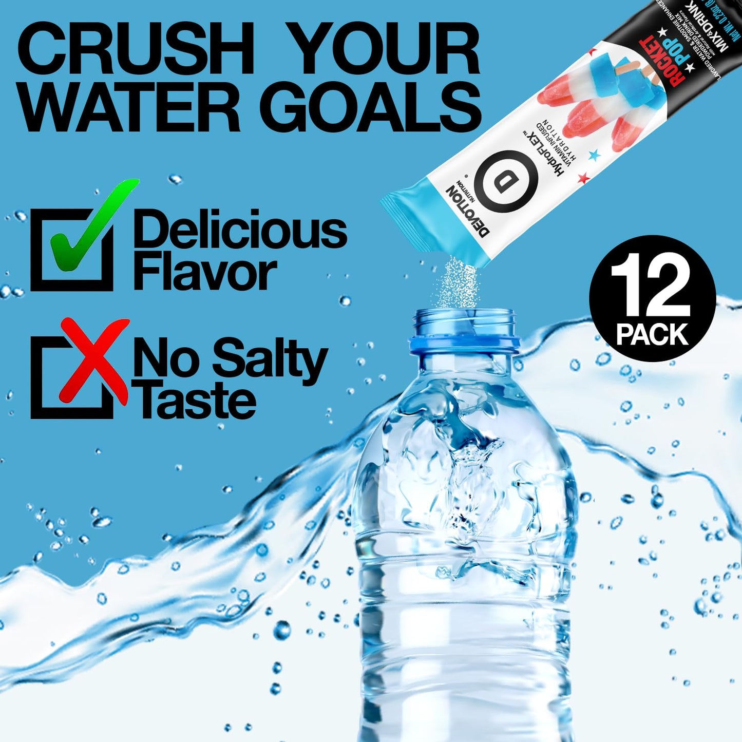 Devotion Nutrition Hydroflex Water Flavoring Packets - Sugar-Free Hydration With Vitamins & Electrolytes - Dye-Free, Gluten-Free