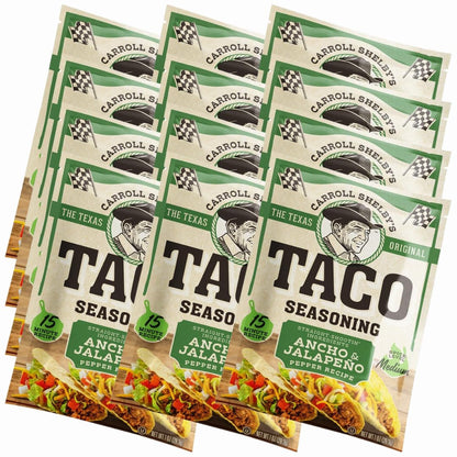 Carroll Shelby s Original Texas Brand Ancho & Jalapeo Taco Seasoning - Bold Blend of Medium Heat and Flavor for Tacos and Meats