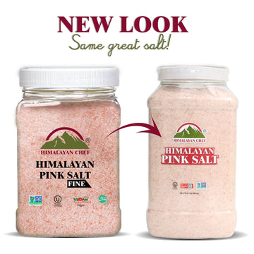 Himalayan Chef Pink Salt Fine Grain - 80 Ounce Plastic Jar, GMO & Gluten-Free
