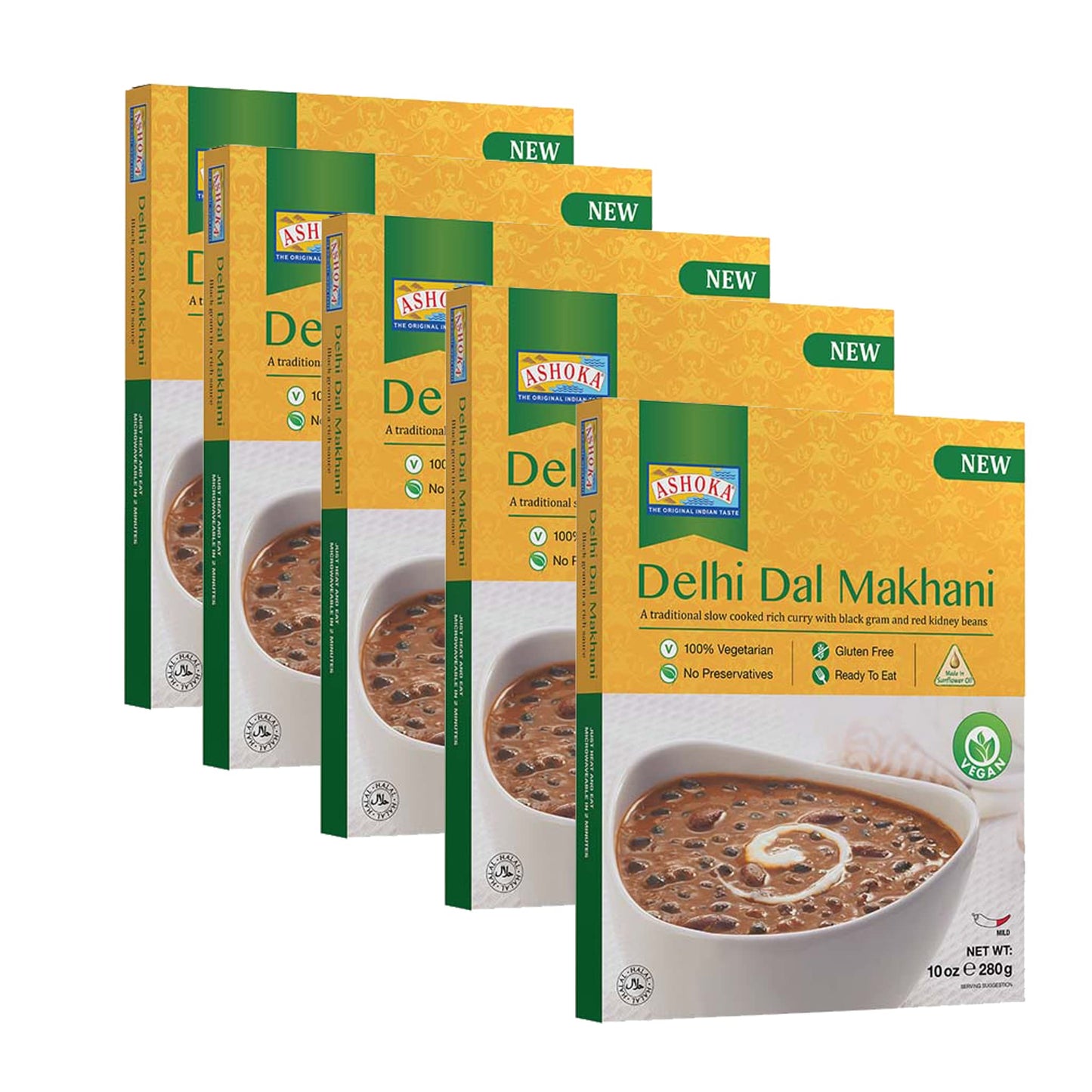 ASHOKA Gluten-Free Vegan Dal Makhani, Microwave Ready, 10 Ounce (Pack of 10)