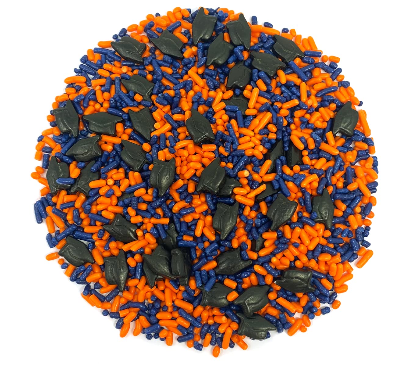 Mystic Sprinkles Graduation Day Sprinkles Mixes (Graduation Day! Navy Blue & Orange Sprinkle Mix 3.8Oz)