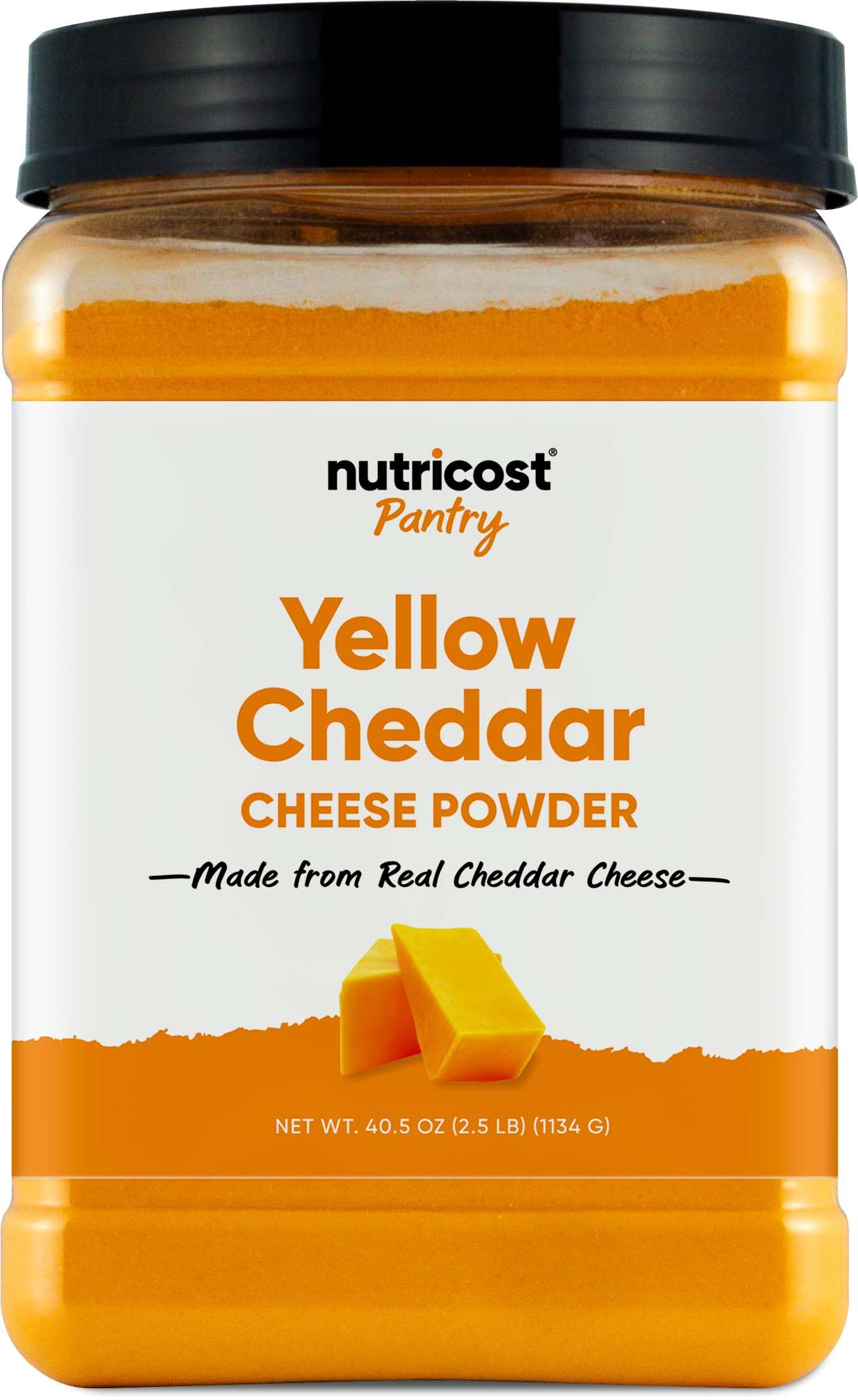 Nutricost Pantry Yellow Cheddar Cheese Powder (2.5 Pounds Per Bottle) - Powdered Cheese :: Great for Cooking, Baking, Popcorn, a