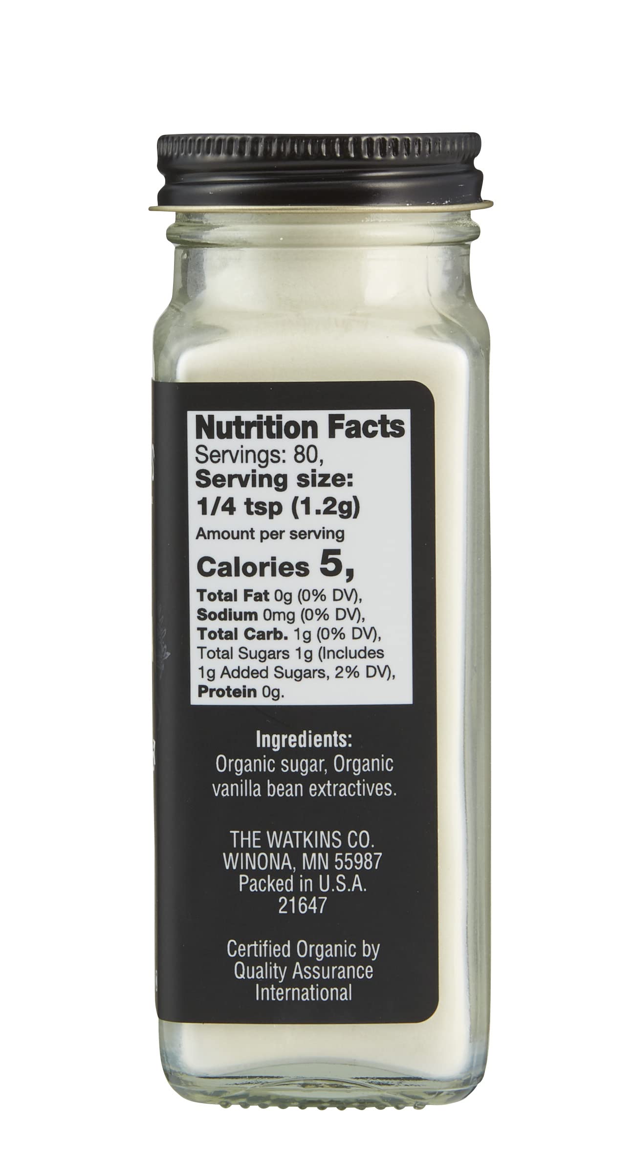 Watkins Organic Vanilla Powder, 3.4 oz., Pack of 1, As Shown