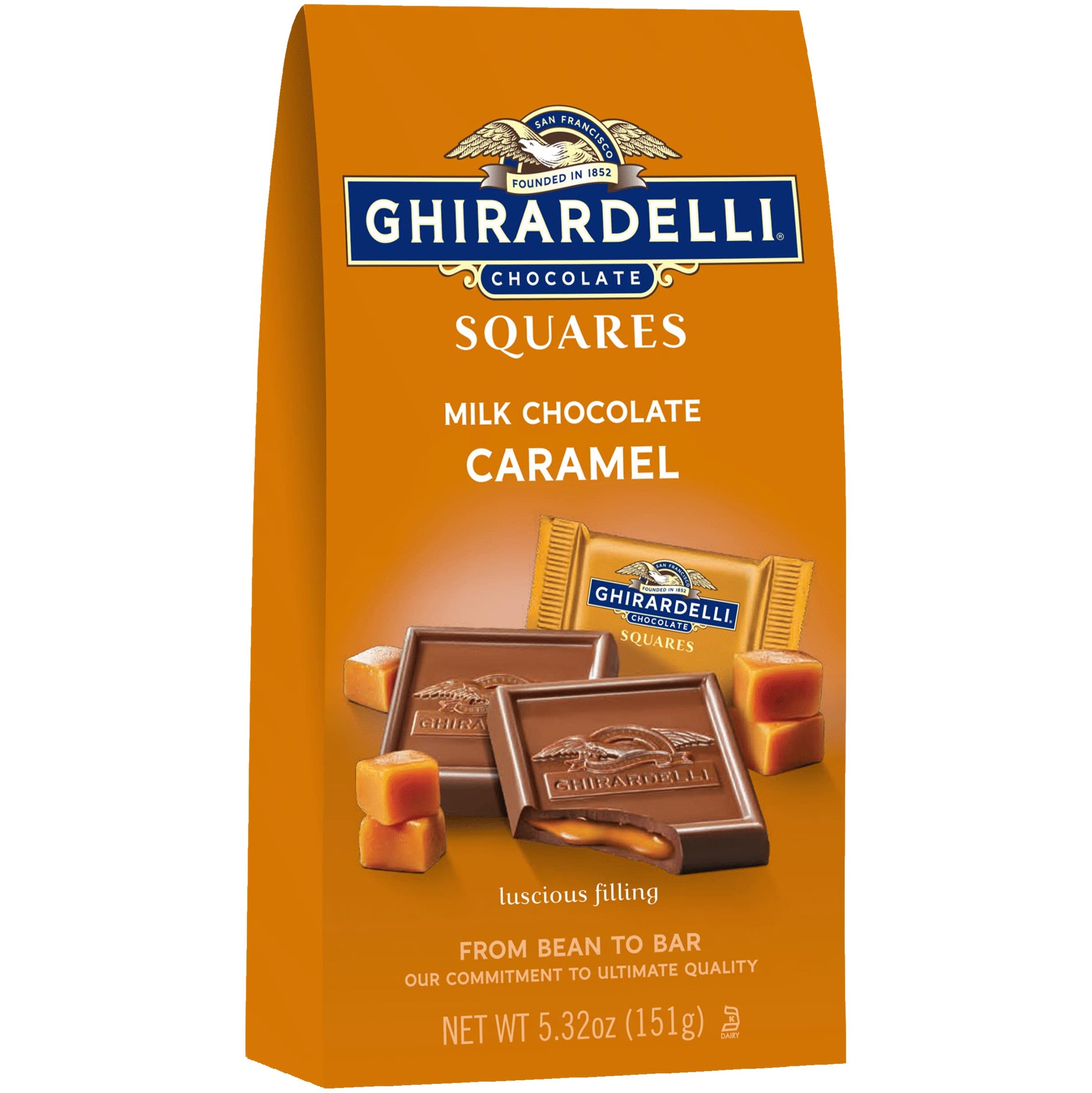 Ghirardelli Milk Chocolate Caramel Squares, 5.32 Oz. Gift Bag