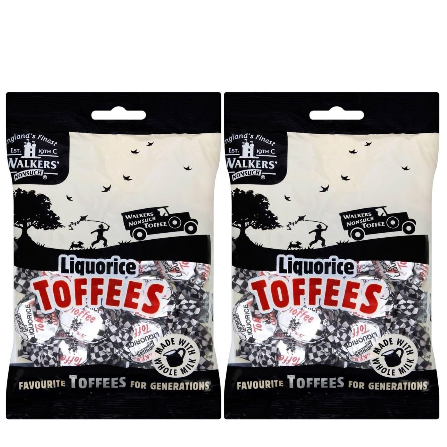 Walkers' Nonsuch Liquorice Toffees | With Condensed Milk & Black Treacle | Imported From The Uk | Traditional British Candy | Ol