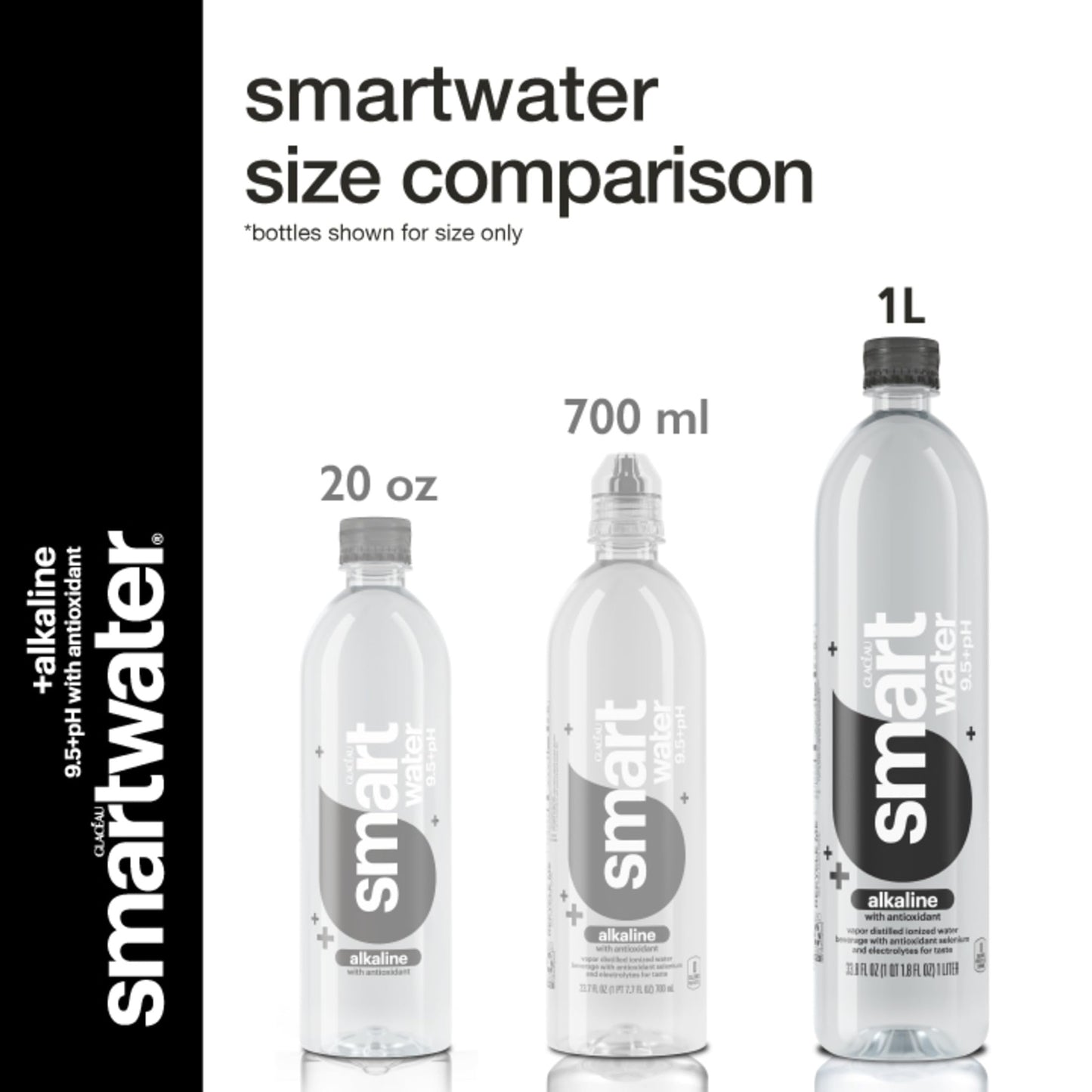 smartwater Smartwater Alkaline with Antioxidant, 1L (Pack of 6), 33.8 Fl Oz, Model 786162411174