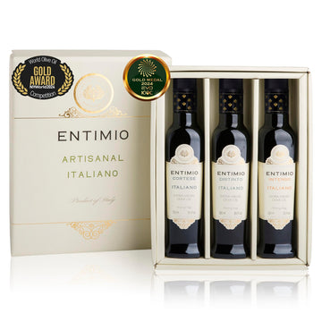 Entimio Collection - Tuscany Extra Virgin Olive Oil Organic Gift Set, 2024 Gold Winner Italian Olive Oils From Italy, 400+ To 60