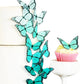 Sugar Robot Edible Butterflies - Ombre Monarch Cake Toppers - 2.5 inches - Turquoise - Premium Crafted in the USA