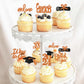 40Pcs Orange Graduation Cupcake Toppers 2024 Graduation Decorations Class Of 2024 Hat Cupcake Toppers Picks Graduation Party Dec