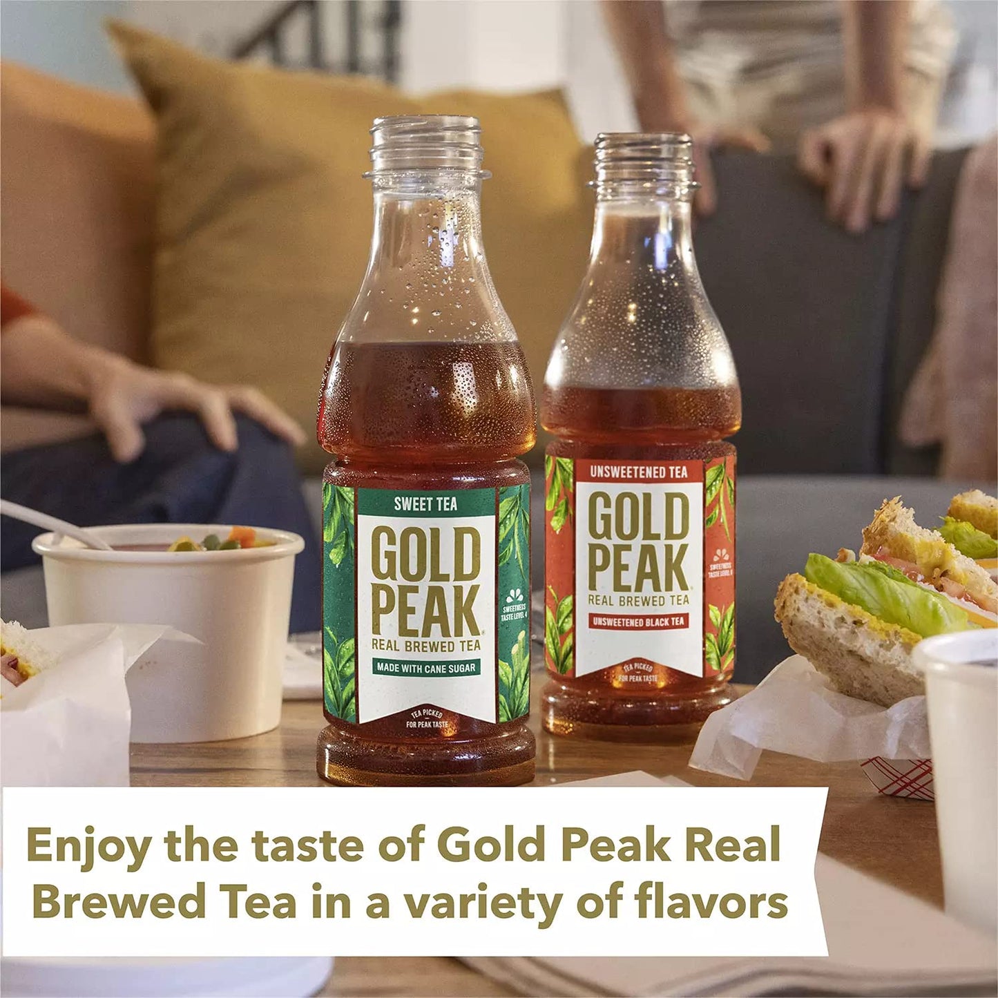 Gourmet Kitchn Gold Peak Naturally Sweet Real Brewed Tea, Picked For Peak Taste, Made With Cane Sugar -(185Oz 18Pk Per Box), Tot