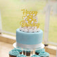 YCTHUNFISH Birthday Cake Topper, Gold Glitter Heart Star, 8th Birthday Decorations, Paper, 1 Pack