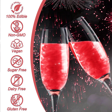 Edible Glitter - Red Luster Dust Edible For Drinks Cakes, Food Grade Cake Decorating Shimmering Glitter, Sprinkle Powder For Coc