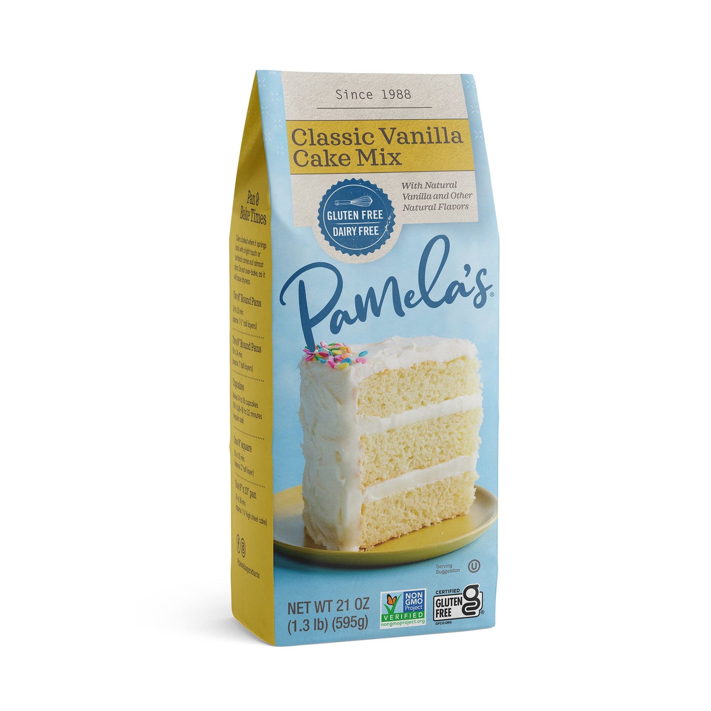 Pamela'S Gluten Free Vanilla Cake Mix, Dairy Free, Kosher, 21-Ounce Bag (Pack Of 6)