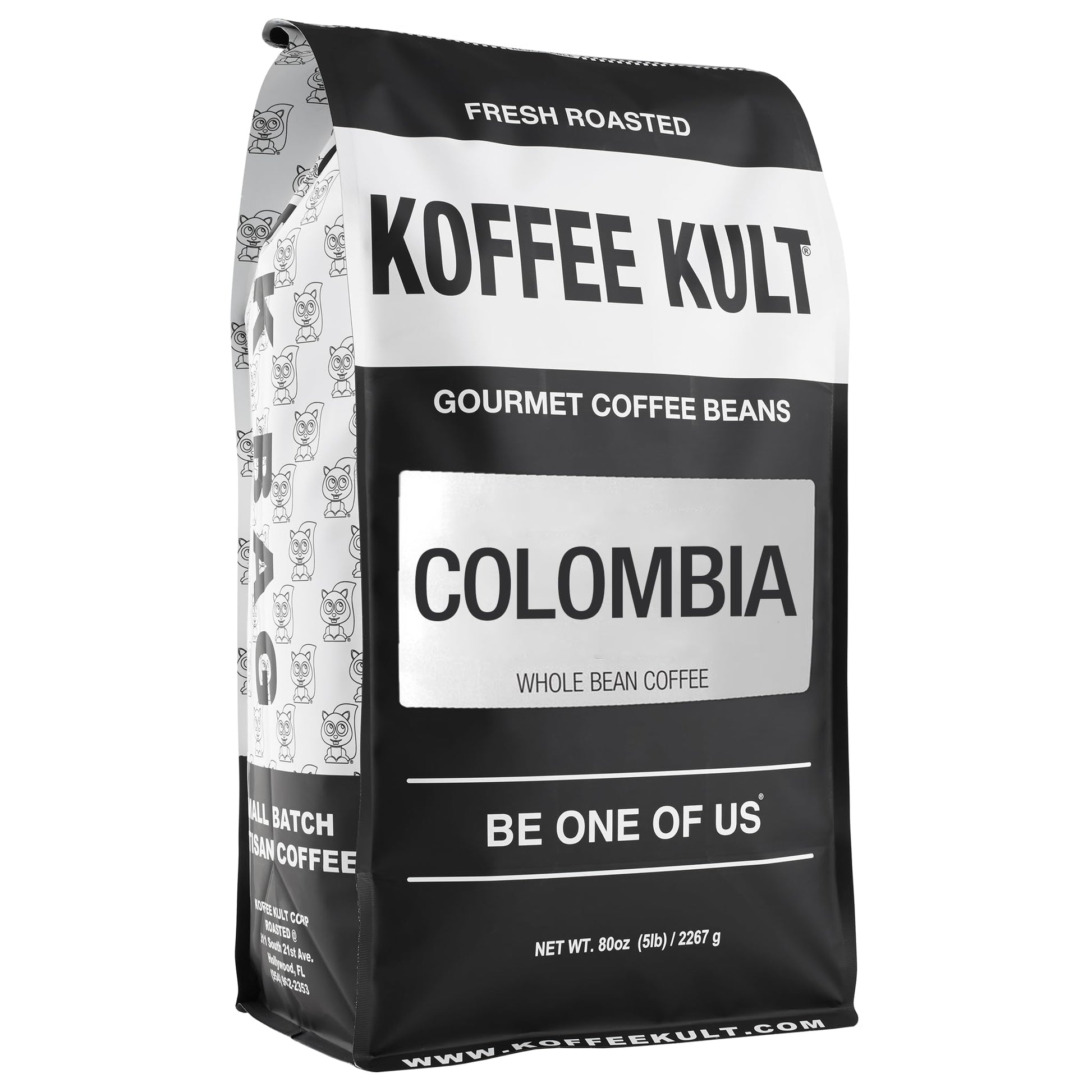 Koffee Kult Colombian Medium Roast Coffee Beans, 100% Arabica, Whole Bean, 80oz