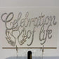 Happy Birthday In Heaven,Celebration Of Life Cake Topper For Birthday,Anniversary,Funeral,In Loving Memory, Funeral Decor,Silver